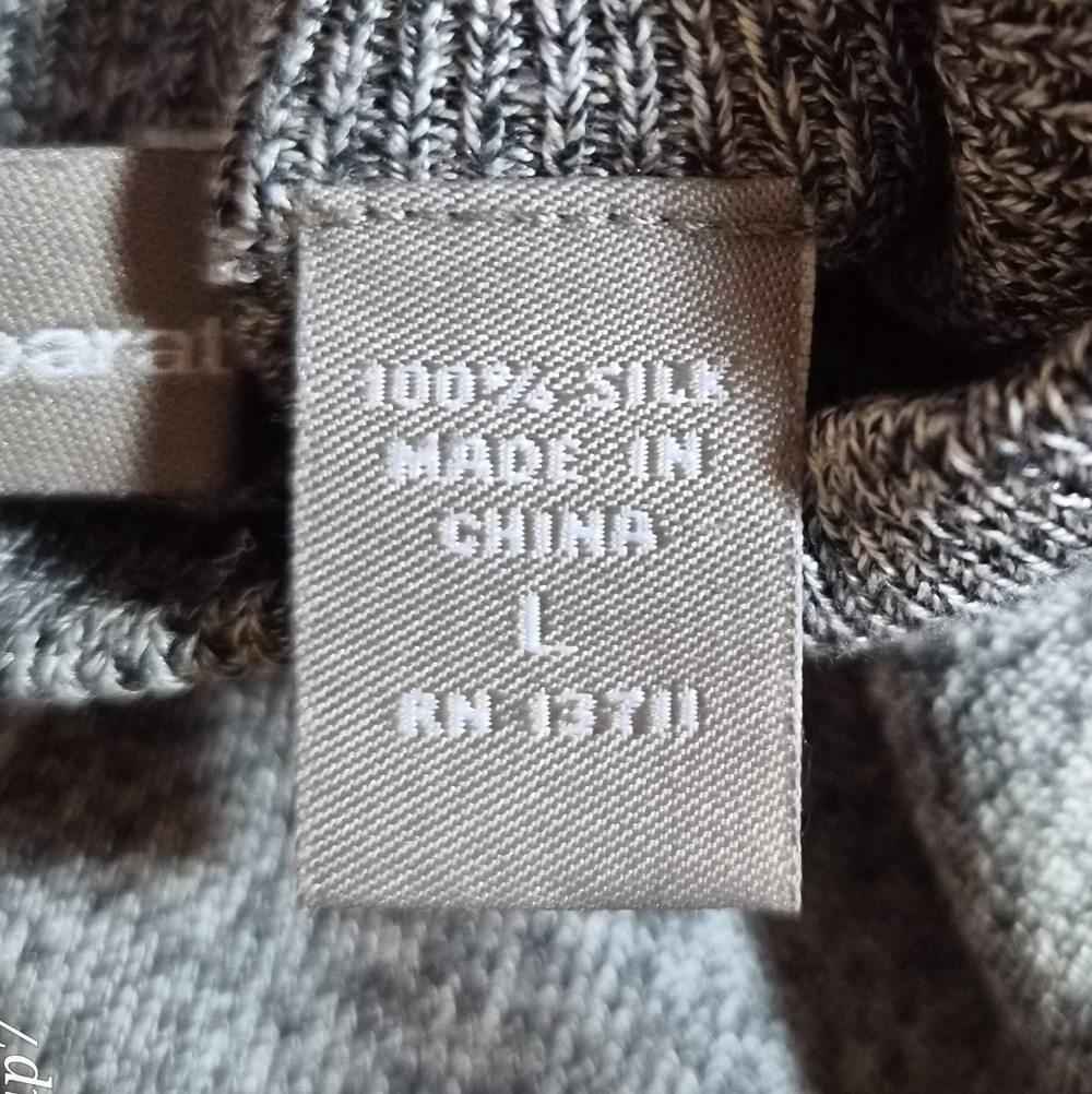 ​Valerie Separates 100% Silk Grey Mock Neck Knit Sweater Large L - Picture 3 of 8